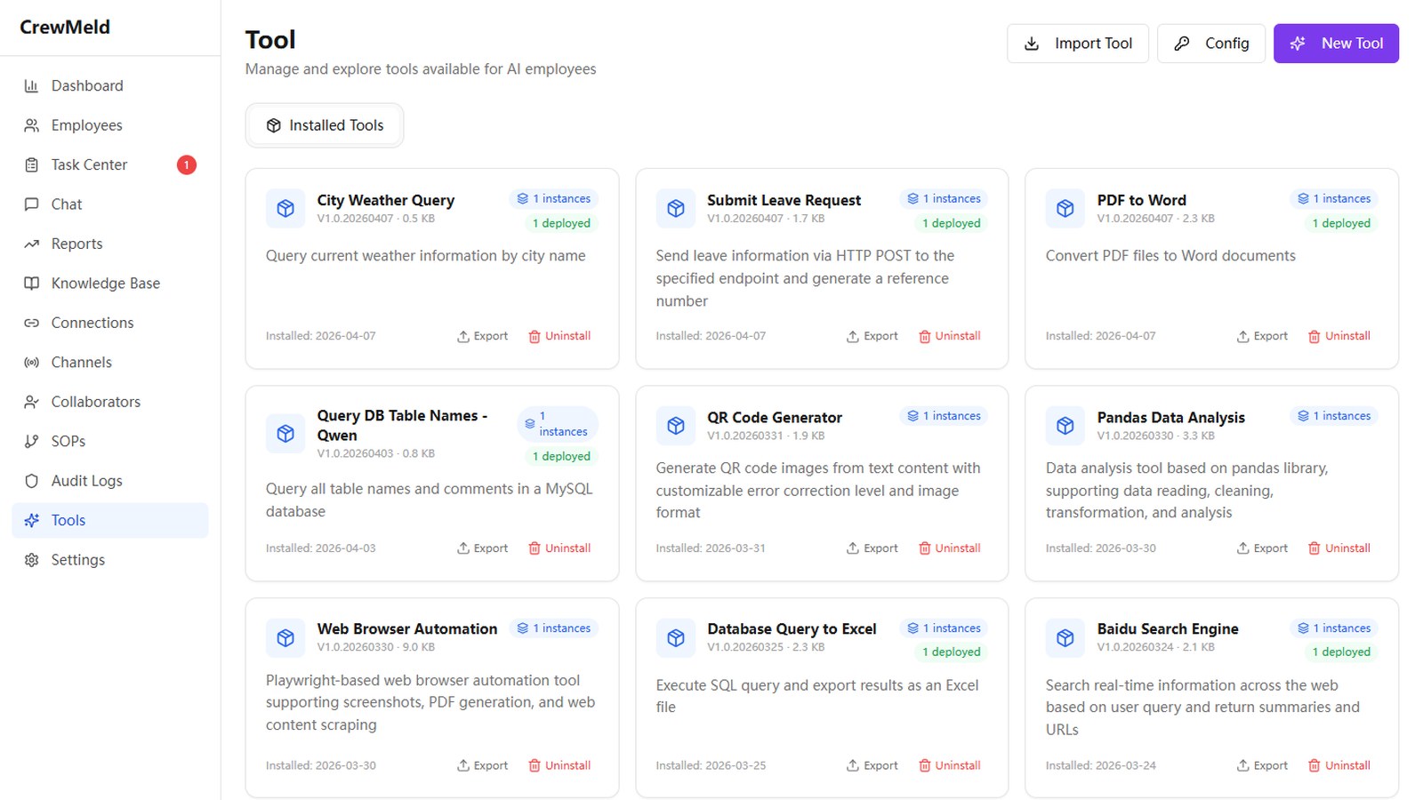 CrewMeld — Tool & skill library