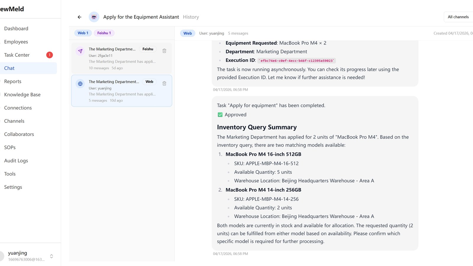 CrewMeld — Conversational AI workspace