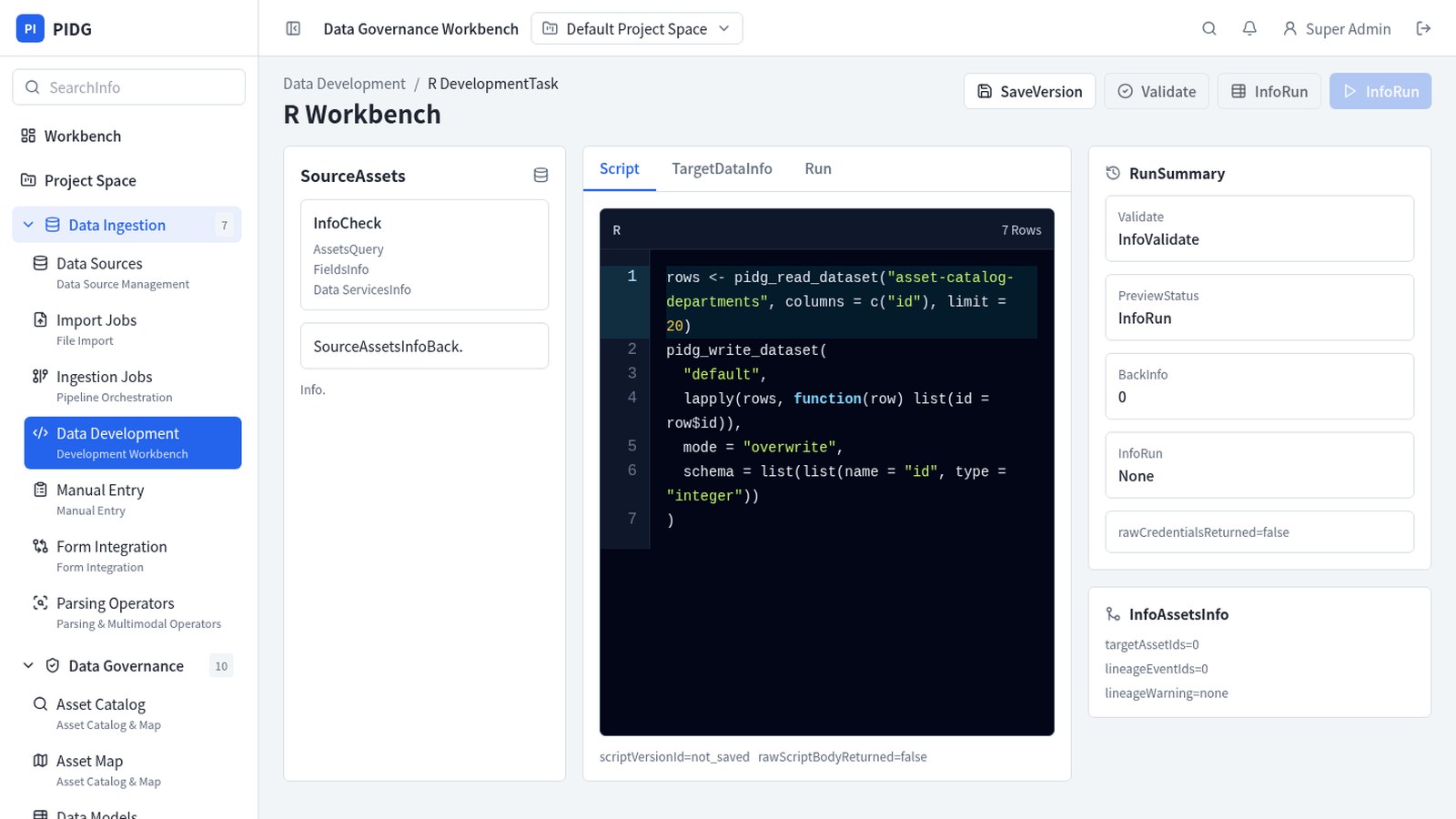 PIDG — Data development workbench